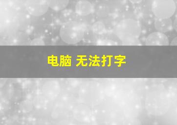 电脑 无法打字